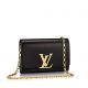 #M94335 Louis Vuitton 2015 Calfskin Louise Chaîne Clutch-Black