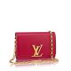 #M94648 Louis Vuitton 2015 Calfskin Louise Chaîne Clutch-Framboise