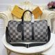 #N80404 Louis Vuitton Damier Checkerboard Keepall Bandoulière 45 Bag-Black