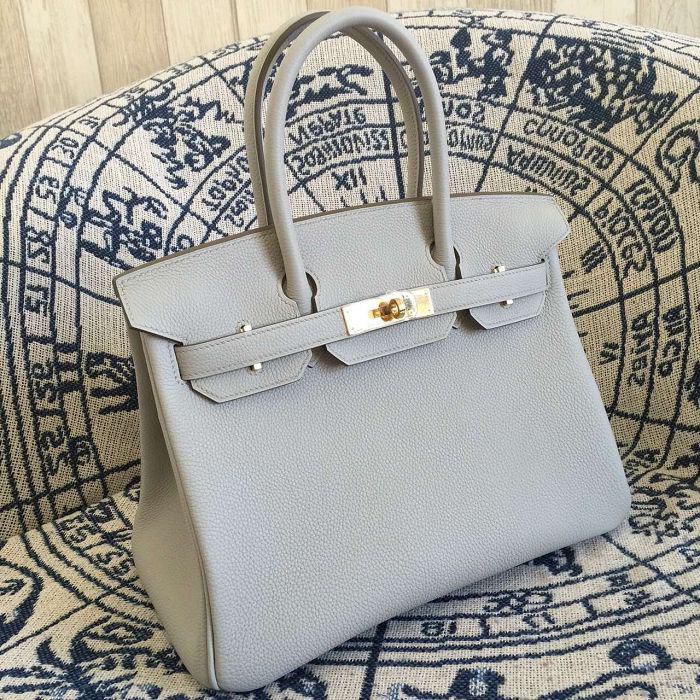 #hb52012 H**mes premium collection 35cm birkin togo leather-grey