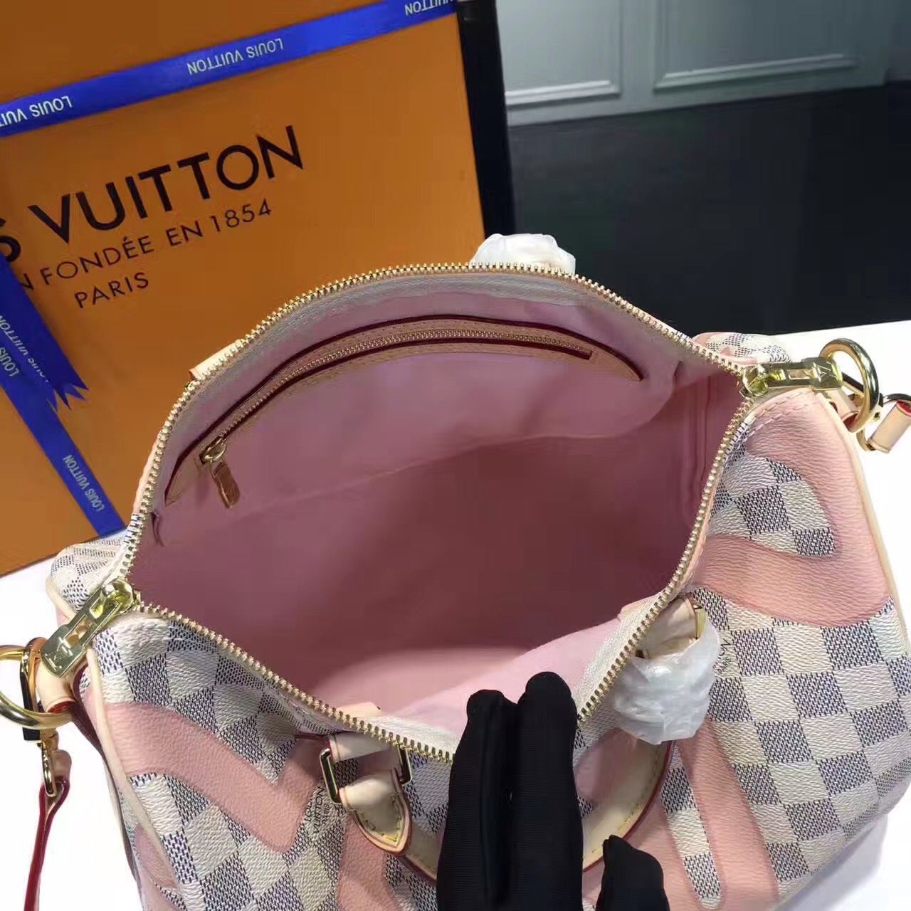 n41052 l**is V*t*n 2017 premium damier azur speedy bandoulière 30