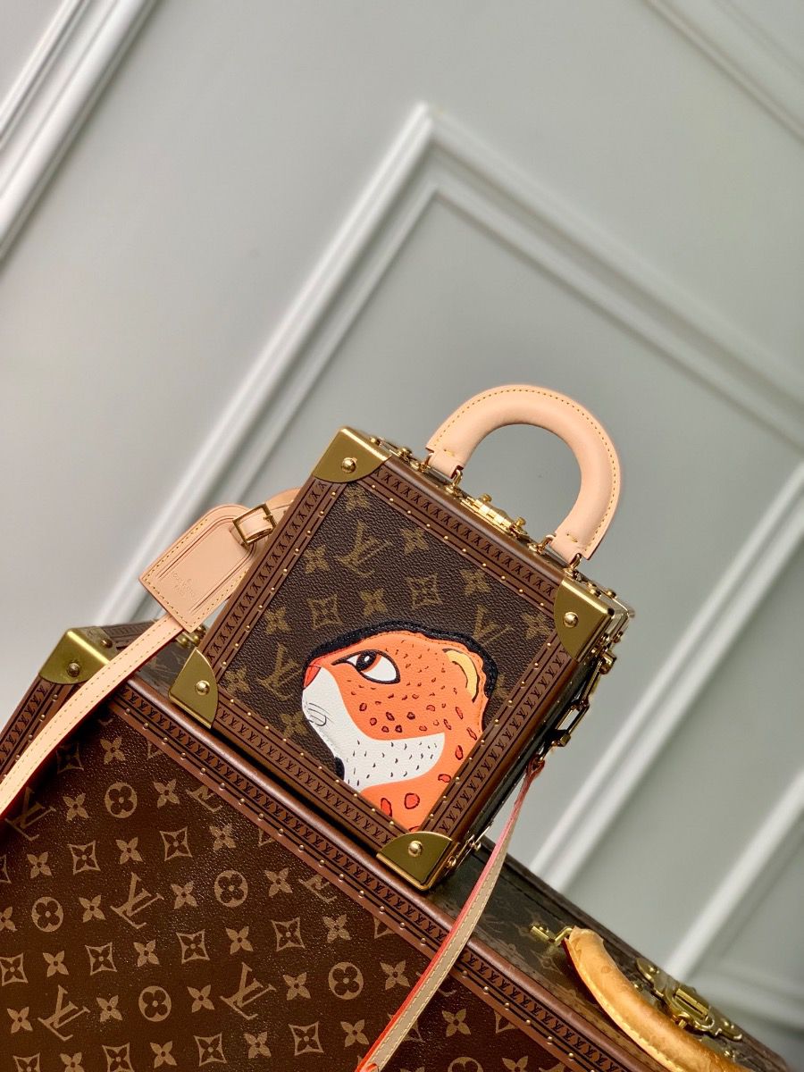 #m11210 l**is V*t*n monogram canvas mini square trunk leopard
