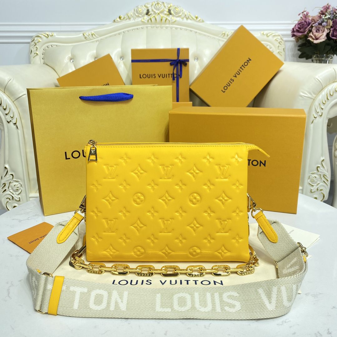 #m20378 l**is V*t*n monogram embossed puffy coussin pm handbag