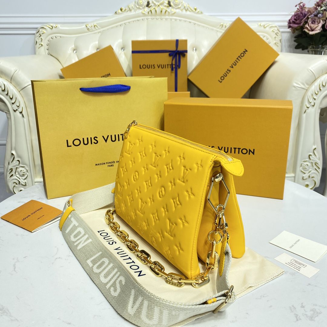 #m20378 l**is V*t*n monogram embossed puffy coussin pm handbag