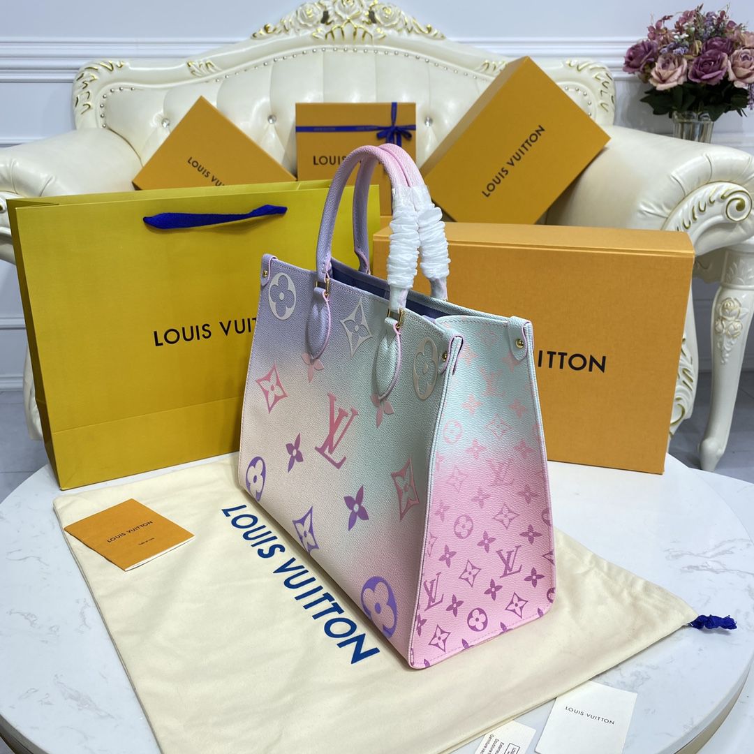 #m20510 l**is V*t*n monogram canvas onthego mm tote-pink