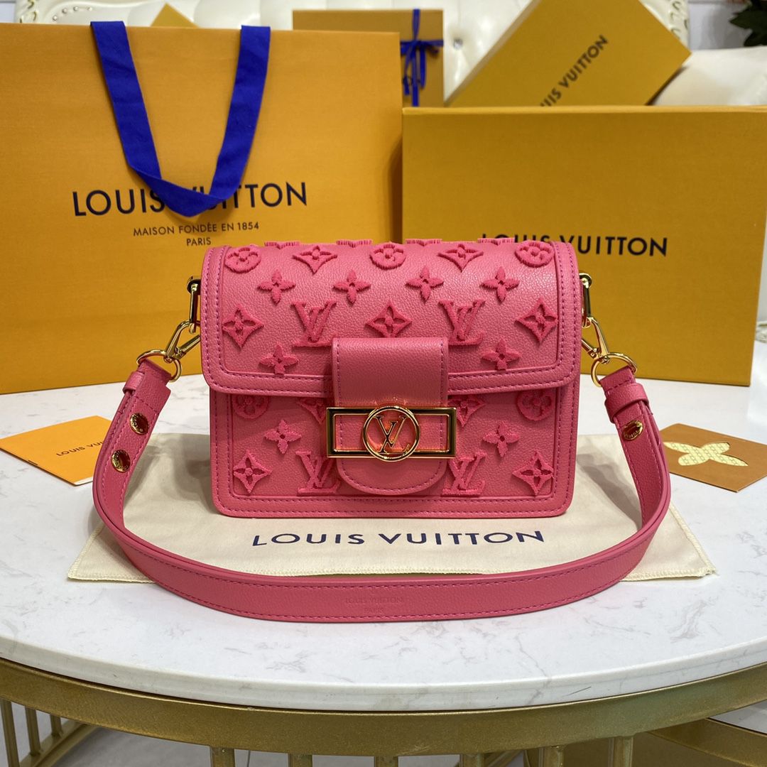 #m20747 l**is V*t*n rose fluo mini dauphine handbag