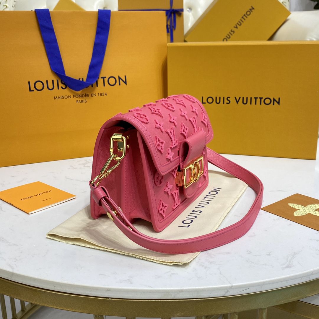 #m20747 l**is V*t*n rose fluo mini dauphine handbag