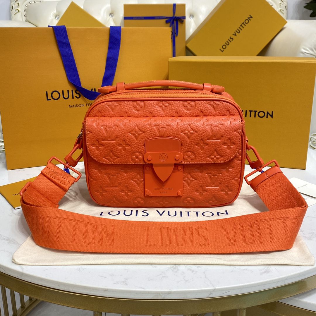 #m20904 l**is V*t*n monogram macassar s lock messenger-orange
