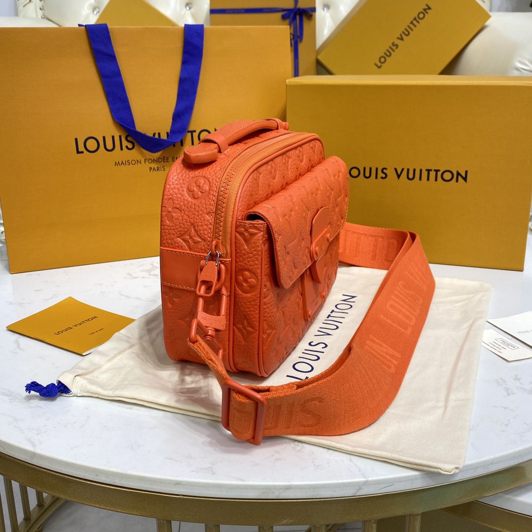 #m20904 l**is V*t*n monogram macassar s lock messenger-orange
