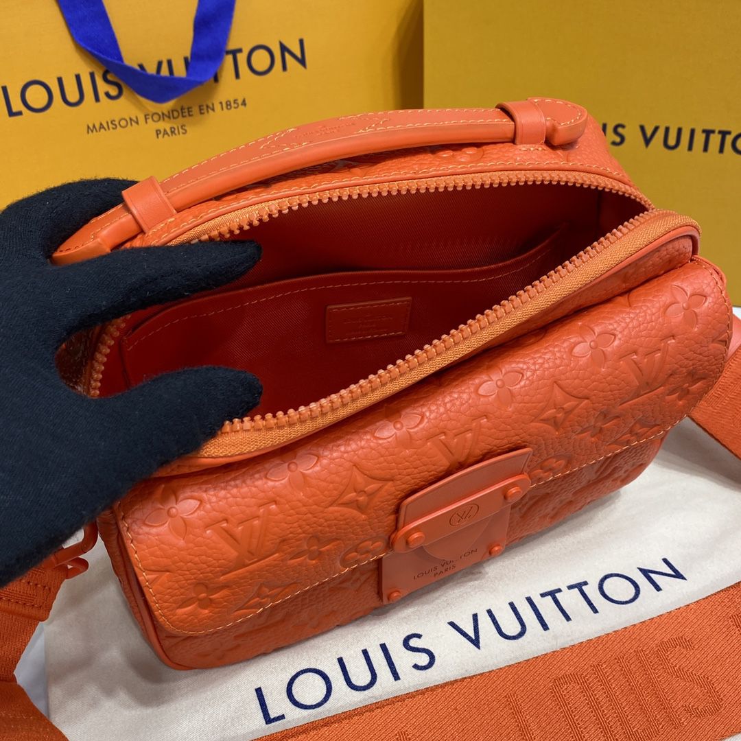 #m20904 l**is V*t*n monogram macassar s lock messenger-orange
