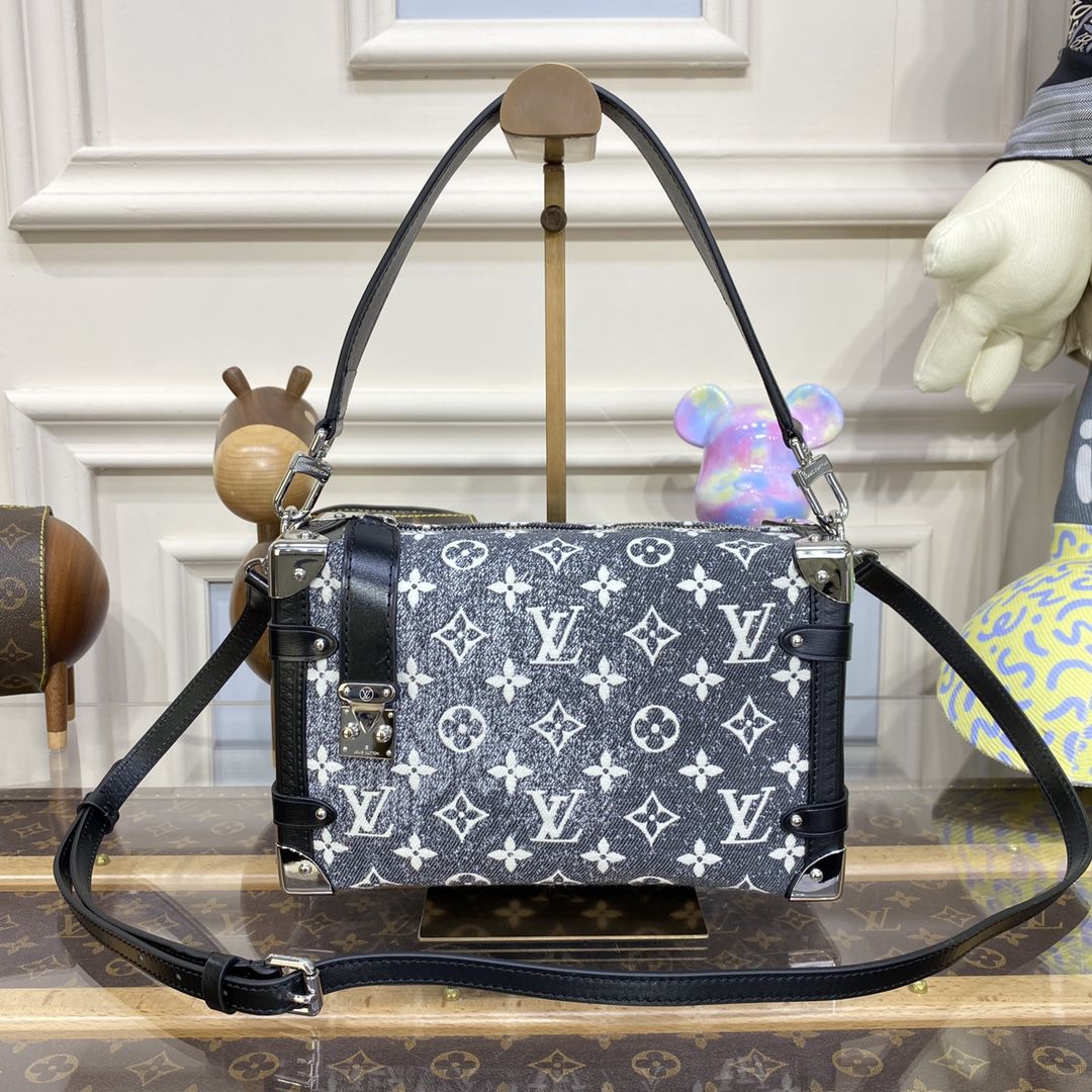 #m21460 l**is V*t*n monogram jacquard denim side trunk bag
