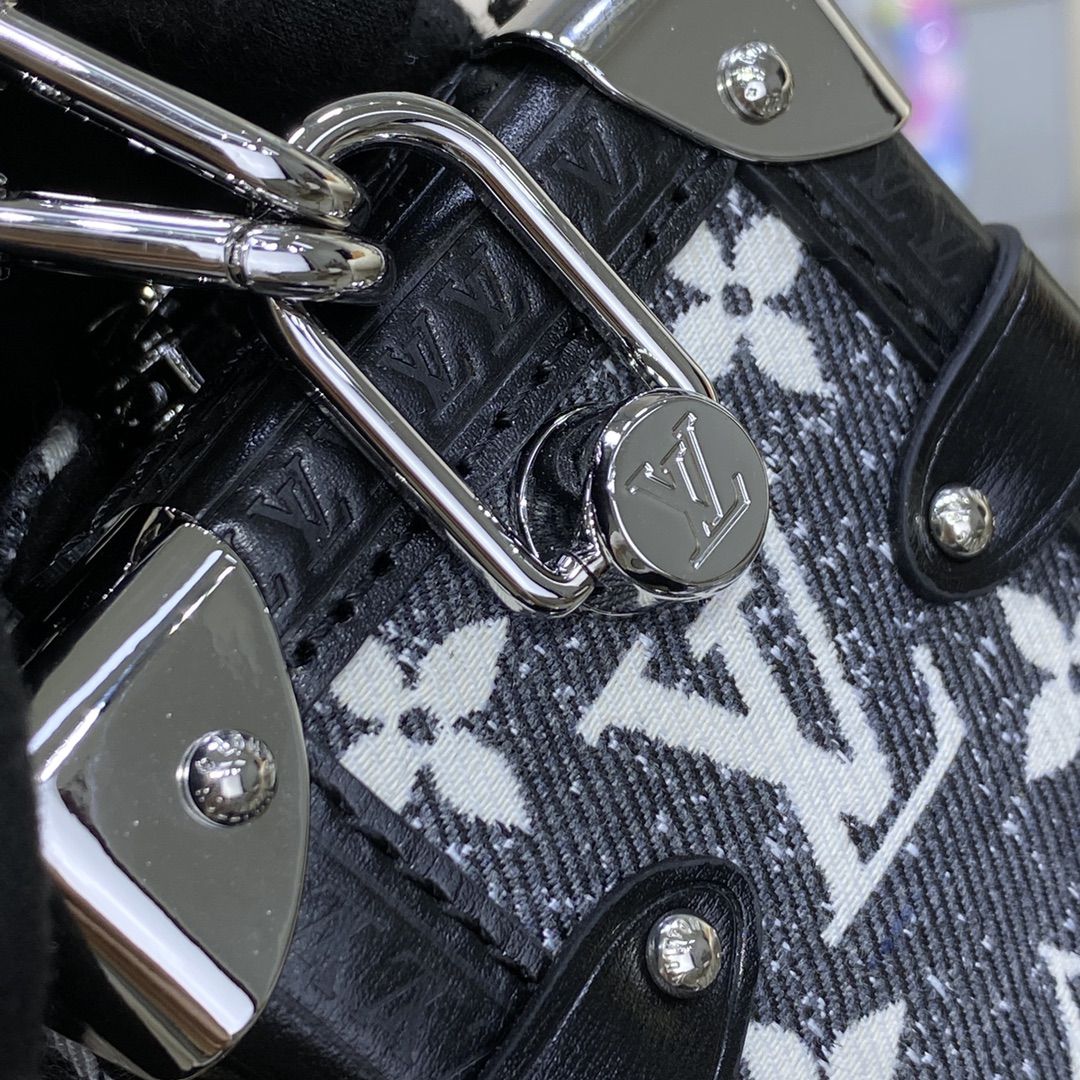 #m21460 l**is V*t*n monogram jacquard denim side trunk bag