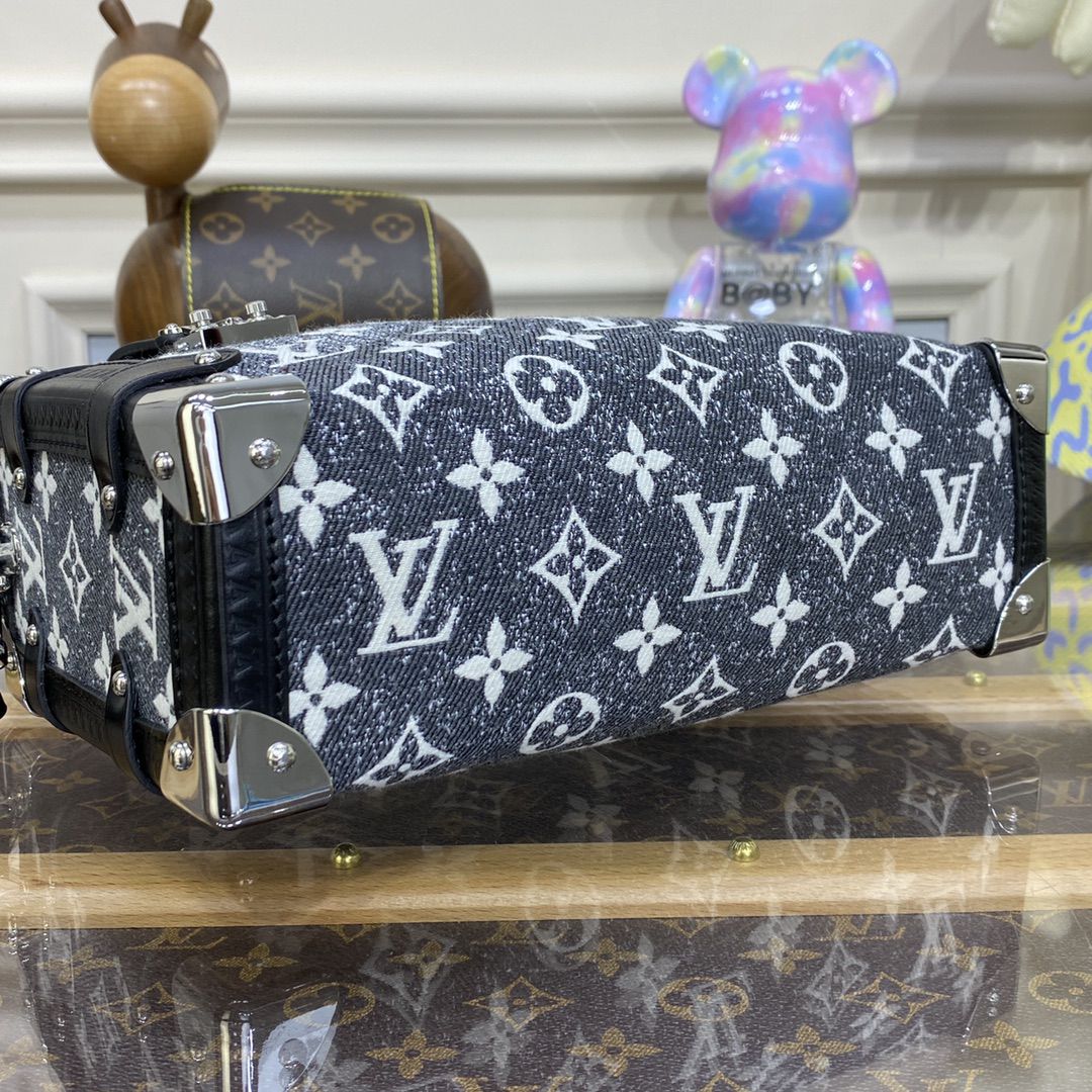 #m21460 l**is V*t*n monogram jacquard denim side trunk bag