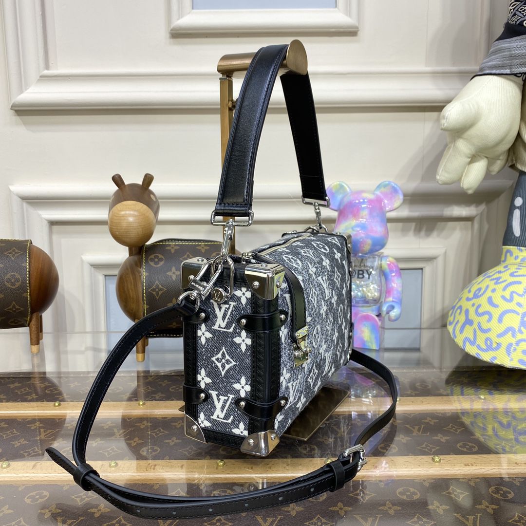 #m21460 l**is V*t*n monogram jacquard denim side trunk bag