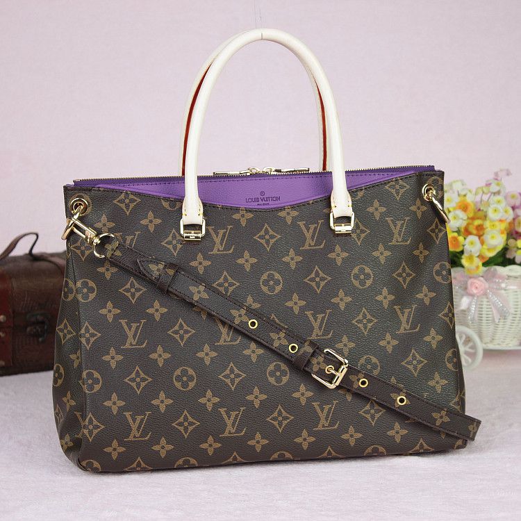 #m41059 l**is V*t*n 2014 pallas monogram canvas handbag -purple