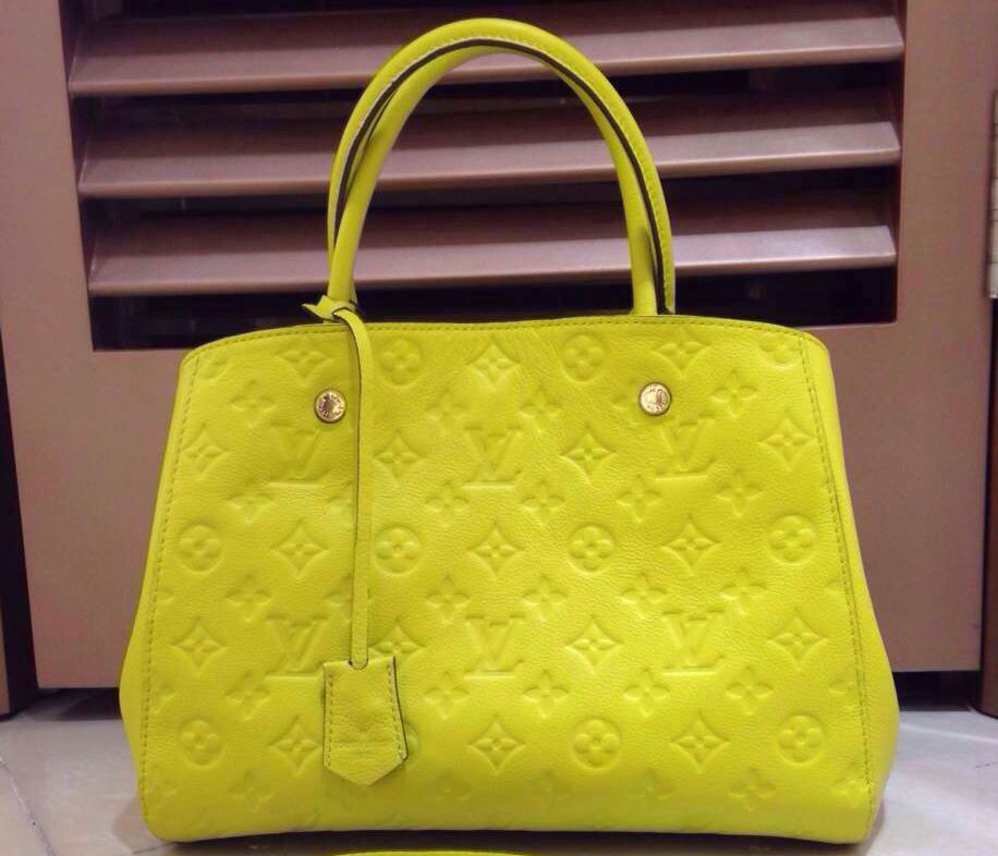 #m41050 l**is V*t*n 2014 monogram canvas montaigne bag mm-lemon