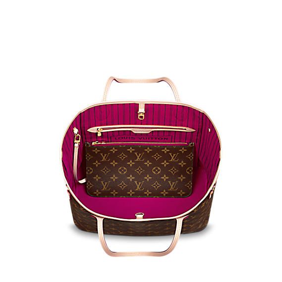 #m41178 l**is V*t*n 2015 monogram neverfull mm with pochette－pivoine