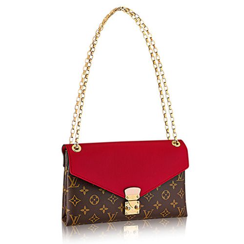 m41200 l**is V*t*n 2014 pallas chain aurore shoulder bag-red