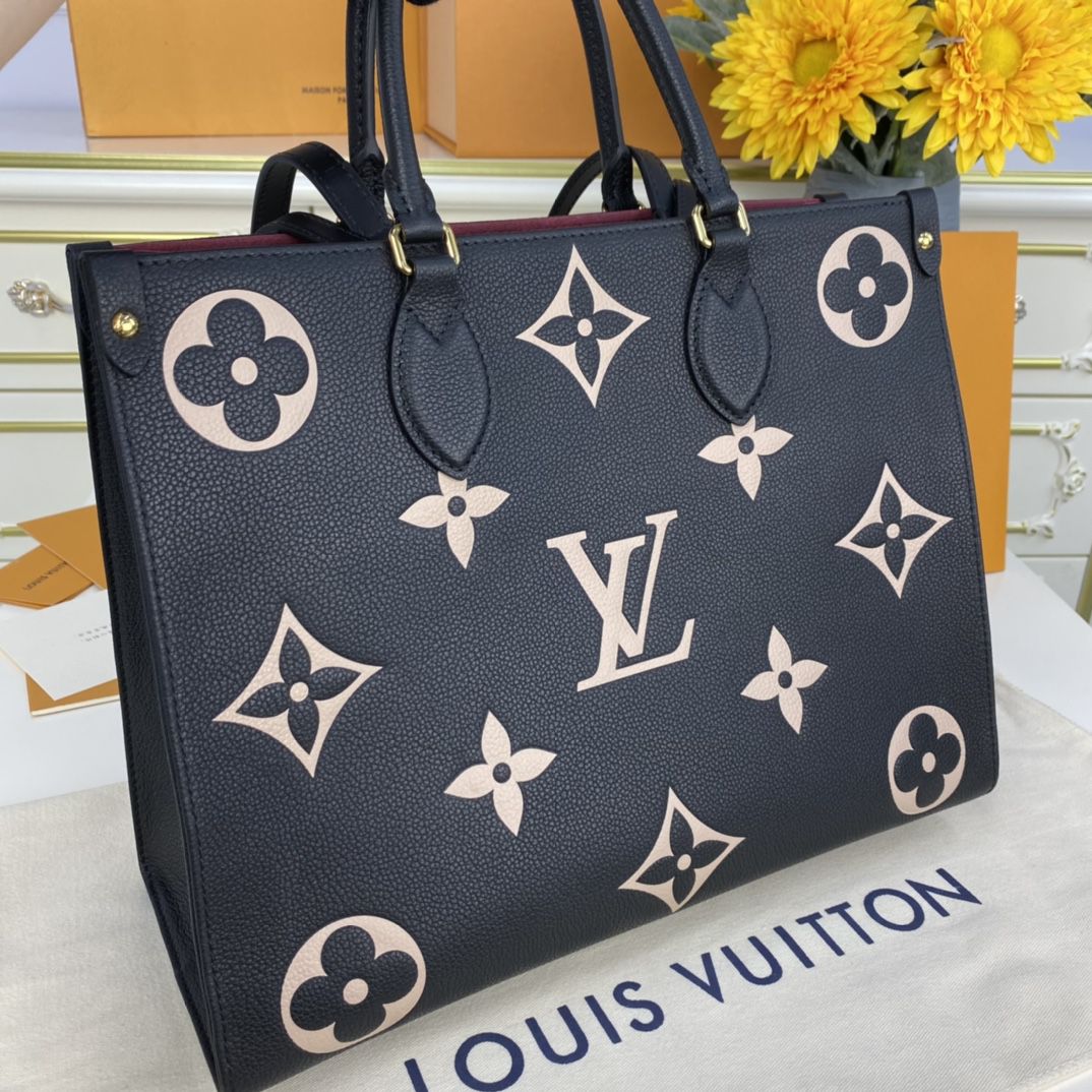 #m45495 l**is V*t*n medium bicolor monogram onthego mm-black/beige