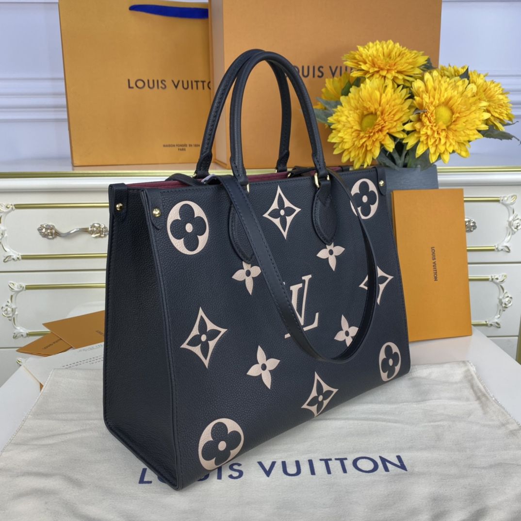 #m45495 l**is V*t*n medium bicolor monogram onthego mm-black/beige