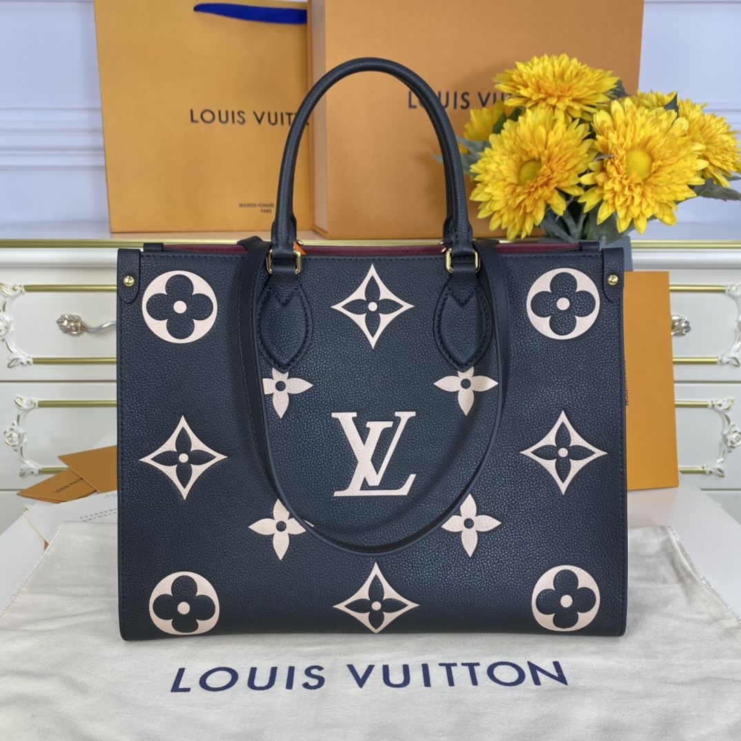 #m45495 l**is V*t*n medium bicolor monogram onthego mm-black/beige