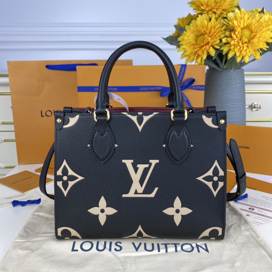 #m45659 l**is V*t*n medium bicolor monogram onthego pm-black/beige