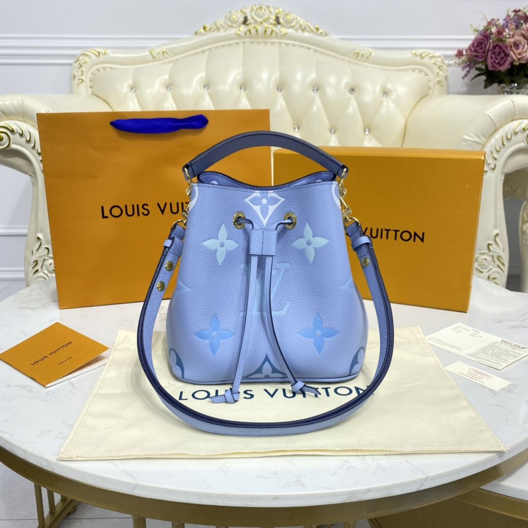 #m45709 l**is V*t*n monogram empreinte néonoé bb bucket bag-summer blue