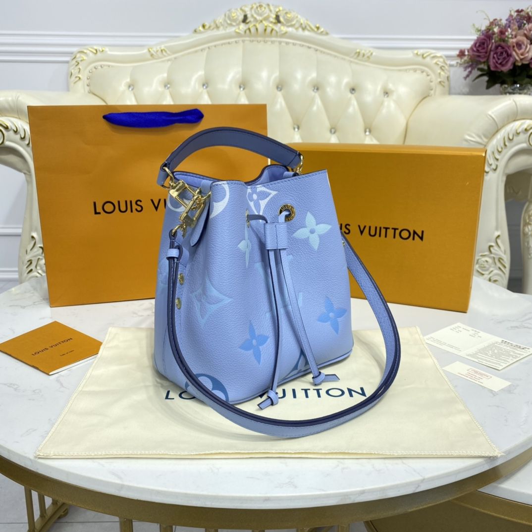 #m45709 l**is V*t*n monogram empreinte néonoé bb bucket bag-summer blue