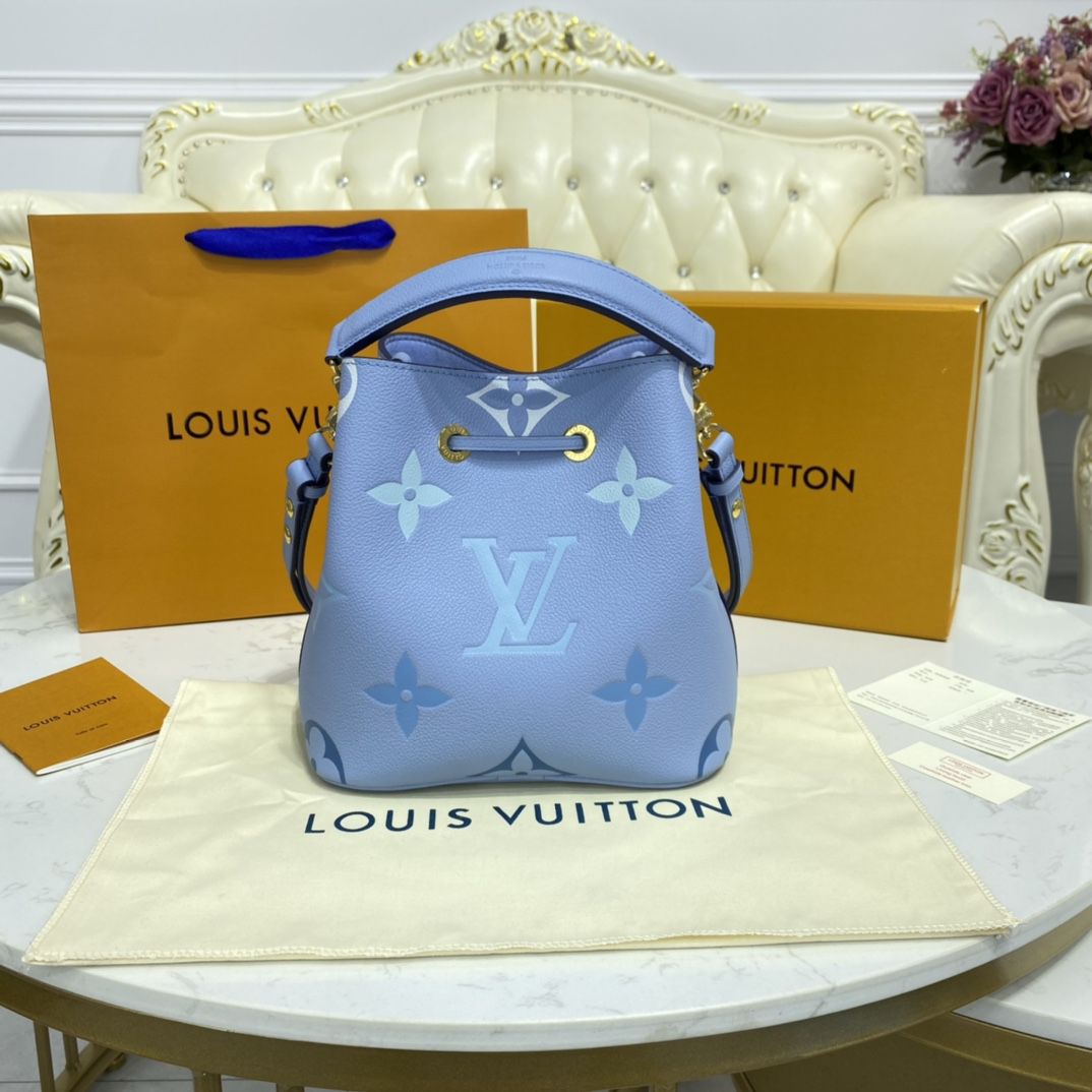 #m45709 l**is V*t*n monogram empreinte néonoé bb bucket bag-summer blue