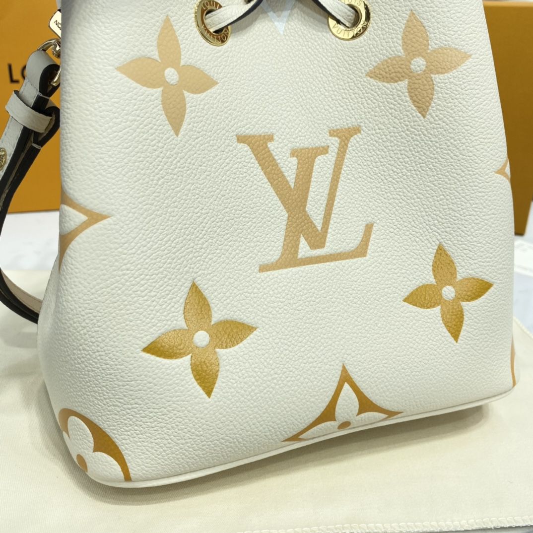 #m45716 l**is V*t*n monogram empreinte néonoé bb bucket bag-cream