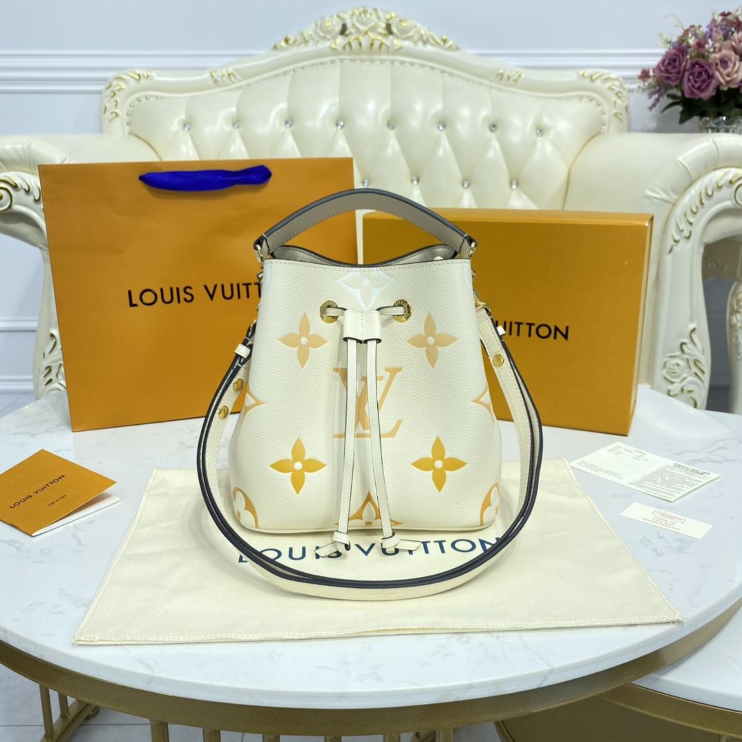 #m45716 l**is V*t*n monogram empreinte néonoé bb bucket bag-cream