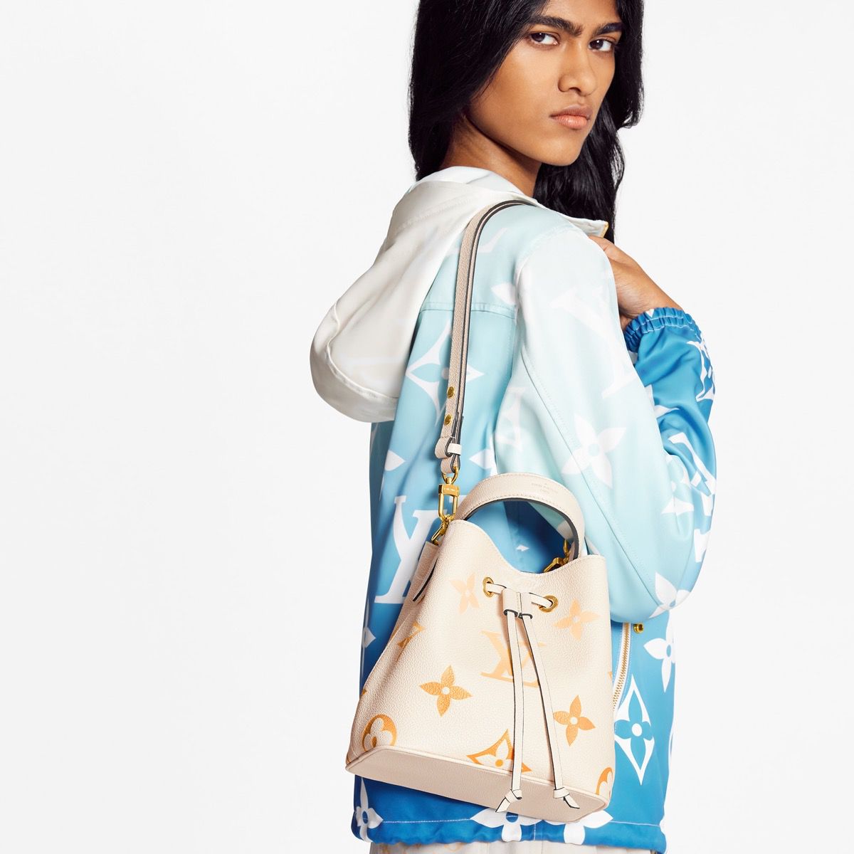 #m45716 l**is V*t*n monogram empreinte néonoé bb bucket bag-cream