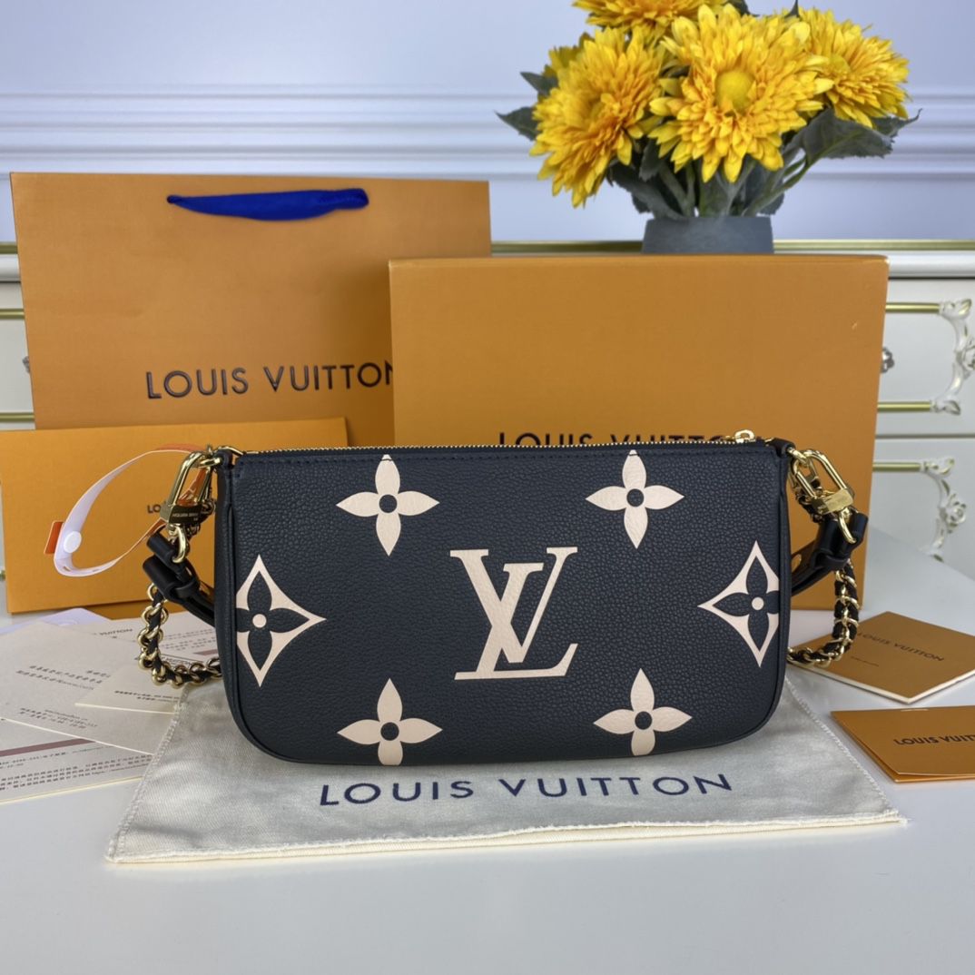 #m45777 l**is V*t*n monogram empreinte multi pochette accessoires-black/cream