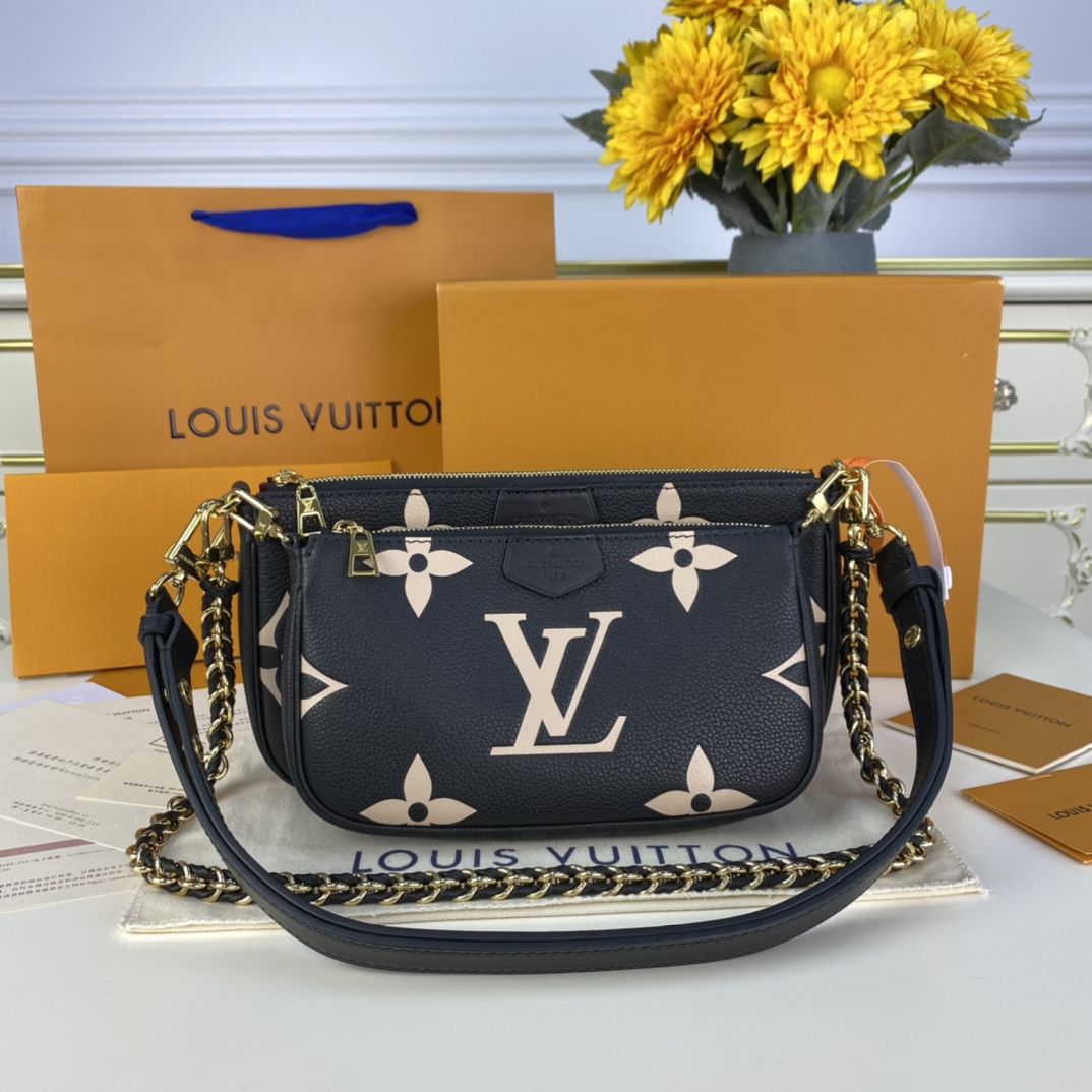#m45777 l**is V*t*n monogram empreinte multi pochette accessoires-black/cream