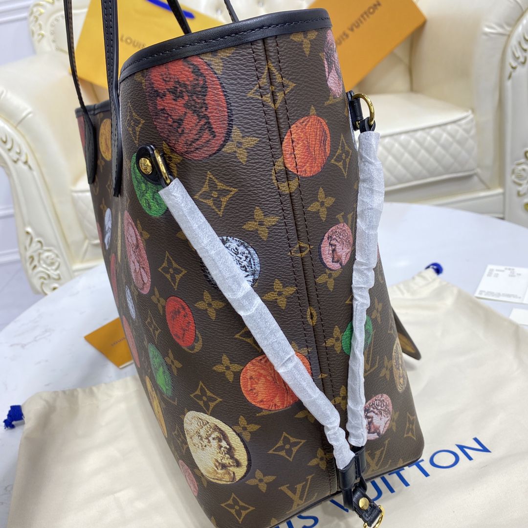 #m45923 l**is V*t*n lvxfornasetti monogram cameo neverfull mm tote bag