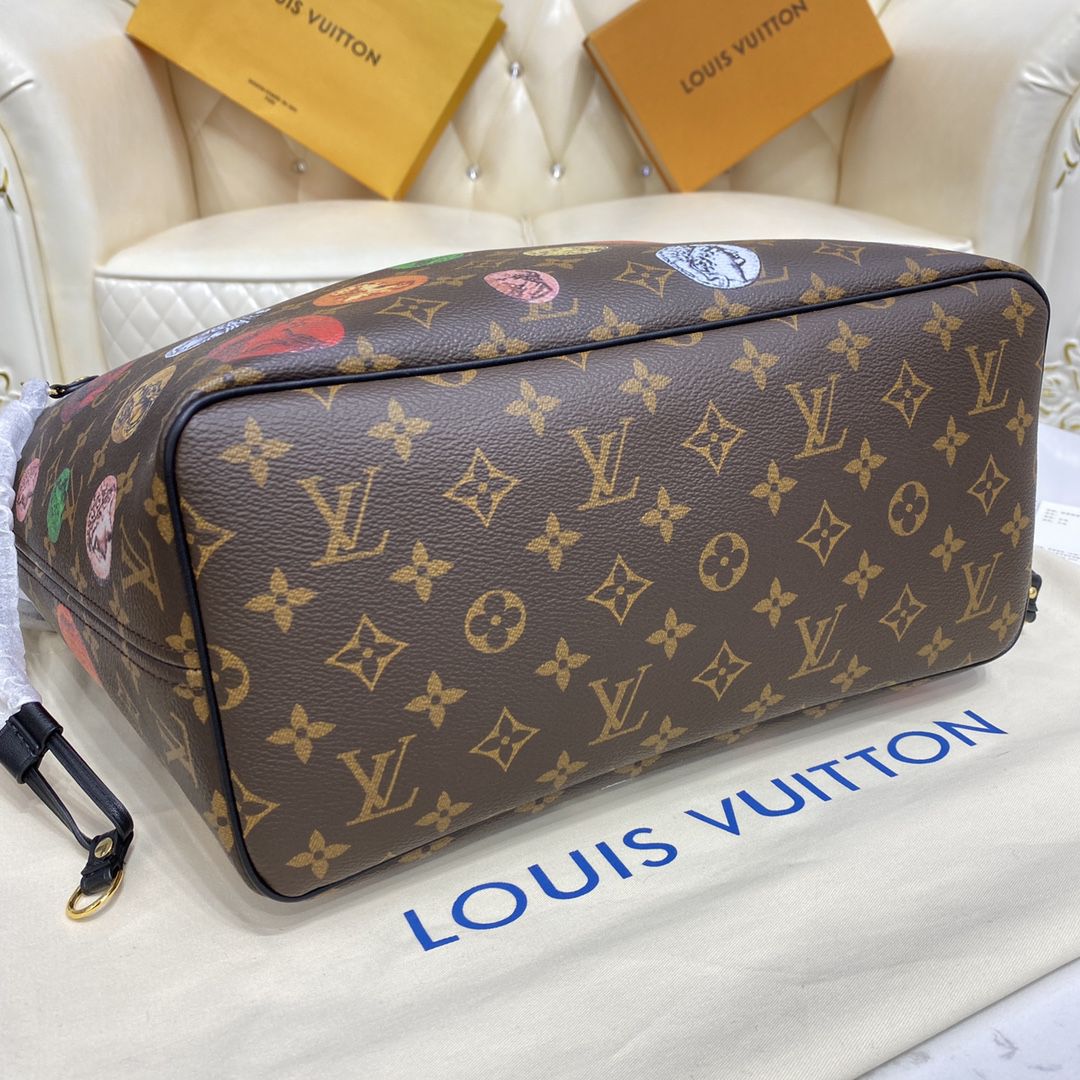 #m45923 l**is V*t*n lvxfornasetti monogram cameo neverfull mm tote bag