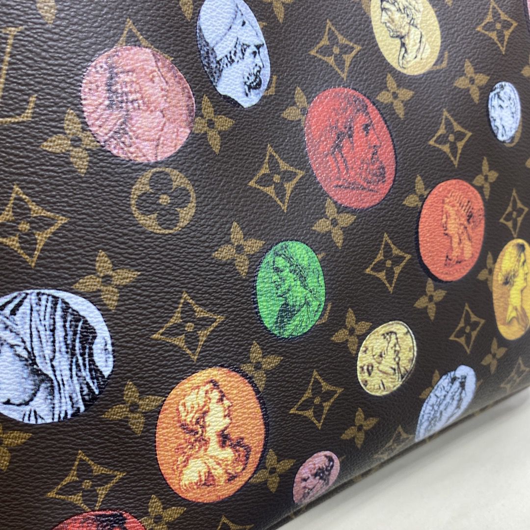 #m45923 l**is V*t*n lvxfornasetti monogram cameo neverfull mm tote bag