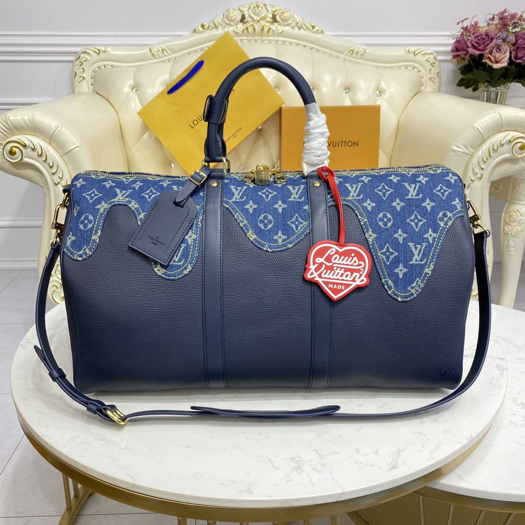 #m45975 l**is V*t*n nigo's monogram drip keepall bandoulière 50