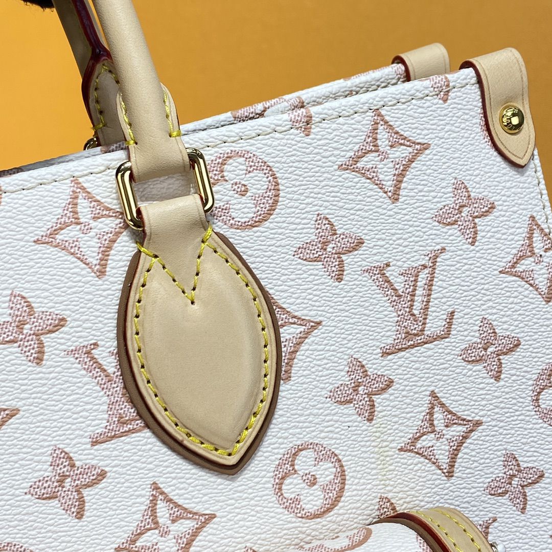 #m46154 l**is V*t*n monogram coated onthego mm tote bag-white