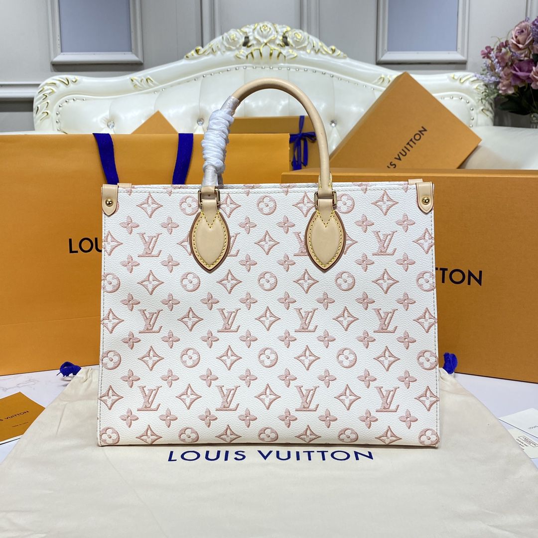 #m46154 l**is V*t*n monogram coated onthego mm tote bag-white