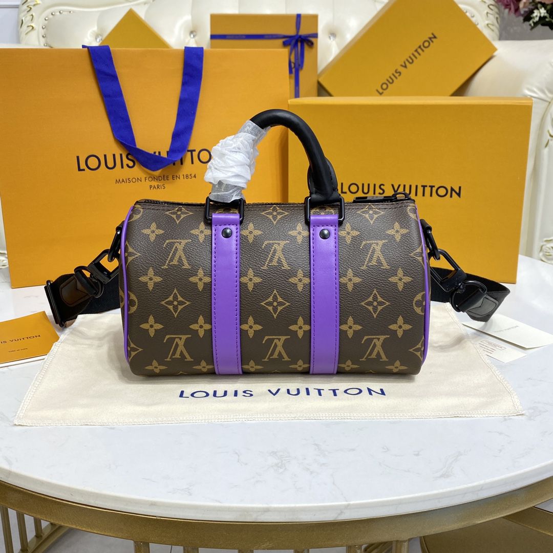 #m46249 l**is V*t*n monogram macassar keepall bandouliÈre 25-purple