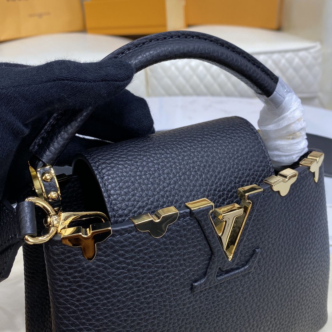 #m56669 l**is V*t*n taurillon capucines mini-black