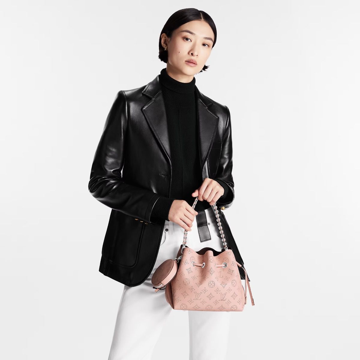 #m57068 l**is V*t*n monogram motif bella bucket bag-pink