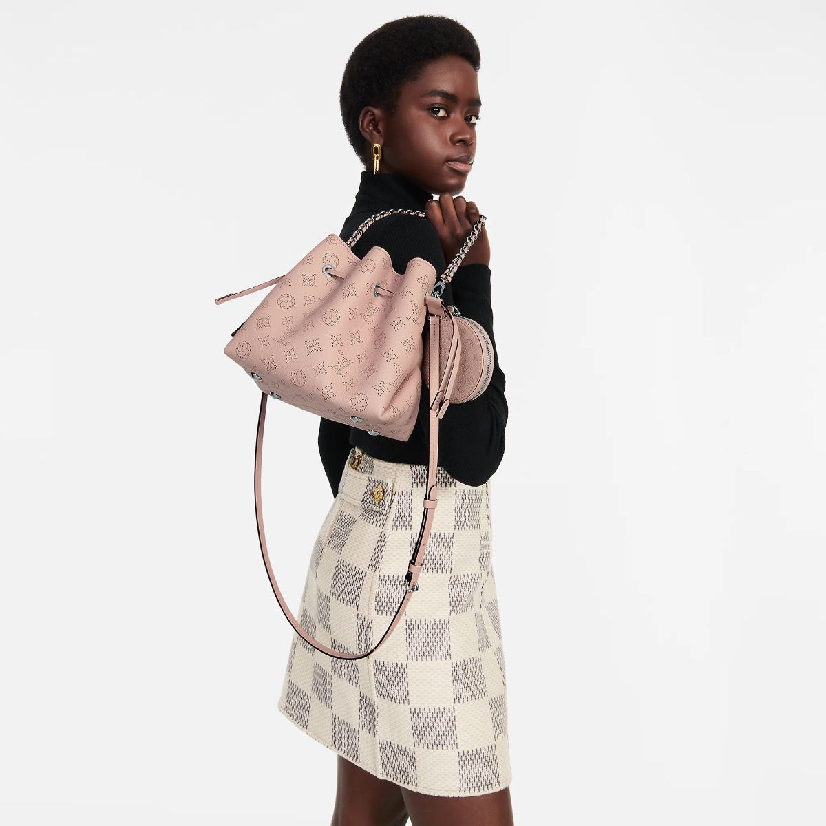 #m57068 l**is V*t*n monogram motif bella bucket bag-pink