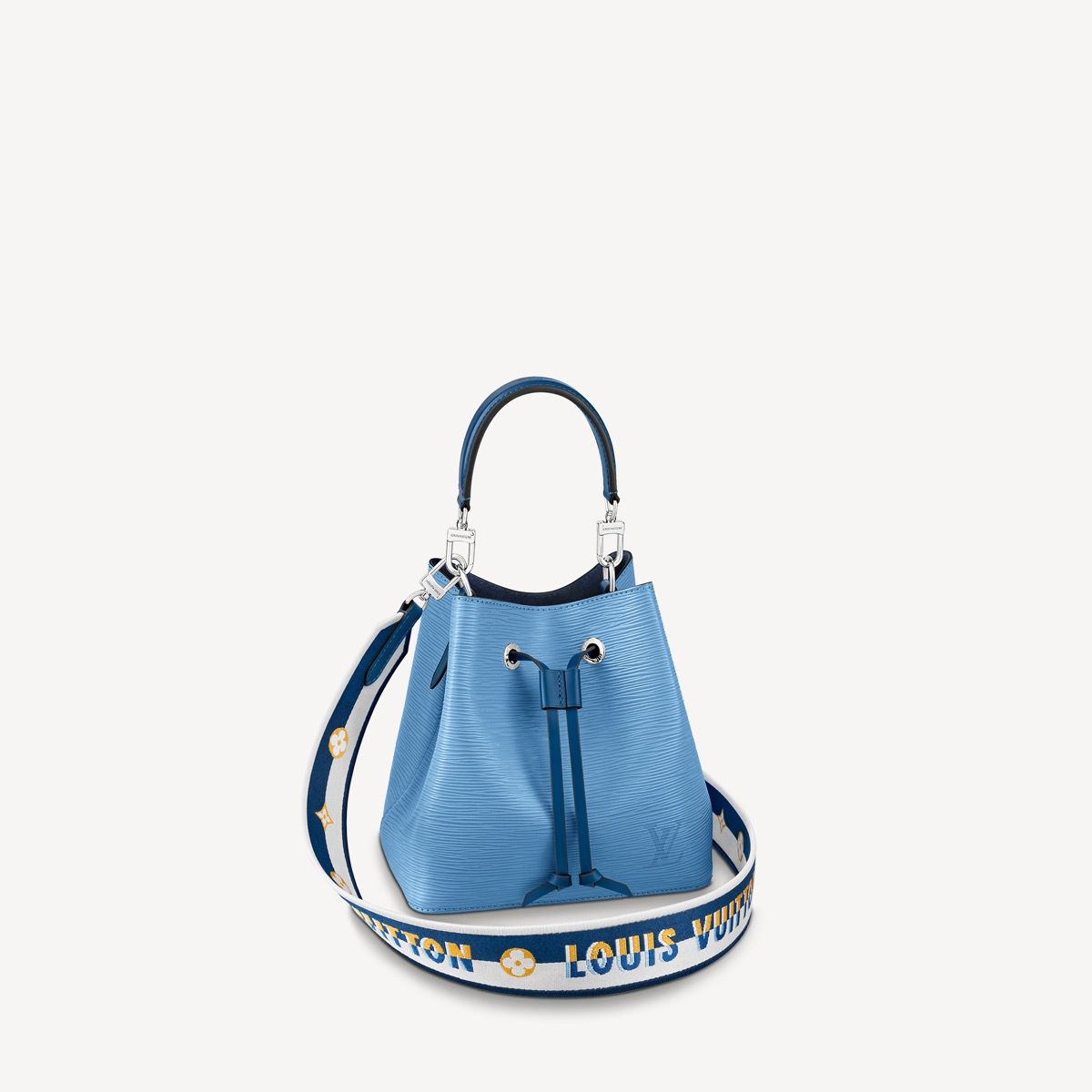 #m57691 l**is V*t*n epi grained néonoé bb bucket bag-bleuet blue