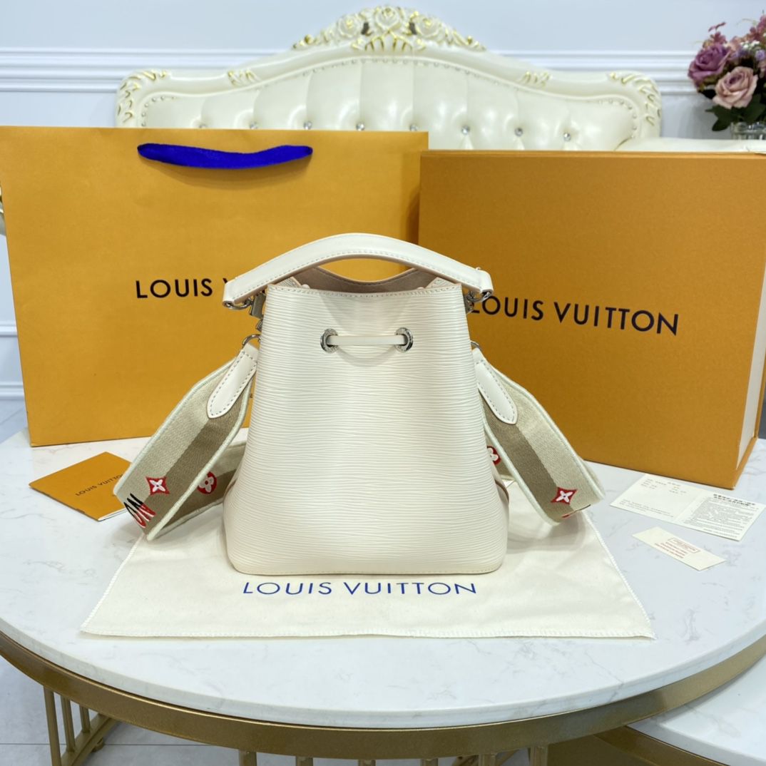 #m57693 l**is V*t*n epi grained néonoé bb bucket bag-cream