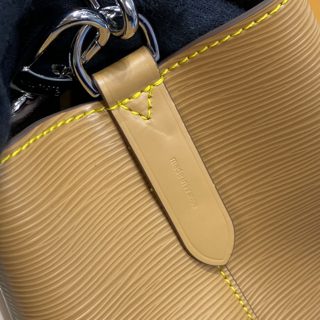 #m57706 l**is V*t*n epi grained néonoé bb bucket bag-honey gold