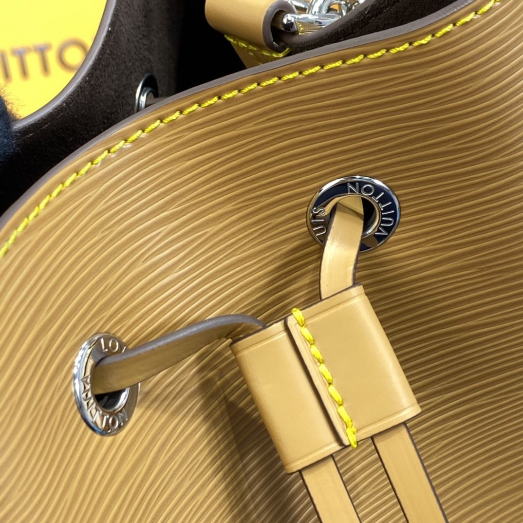 #m57706 l**is V*t*n epi grained néonoé bb bucket bag-honey gold