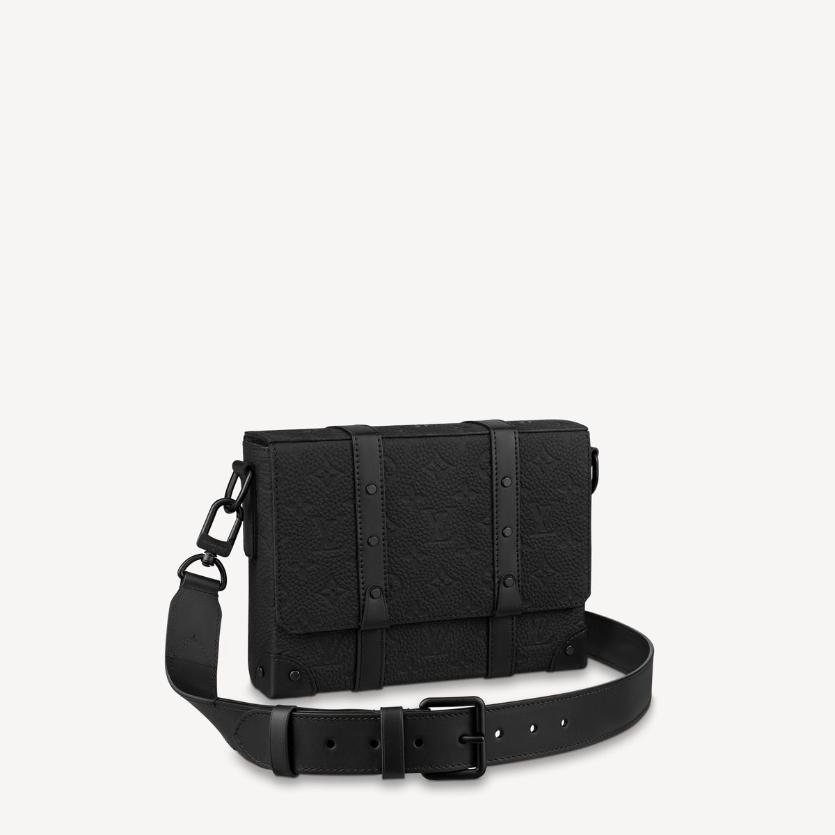 #m55700 l**is V*t*n monogram embossed black-on-black soft trunk bag