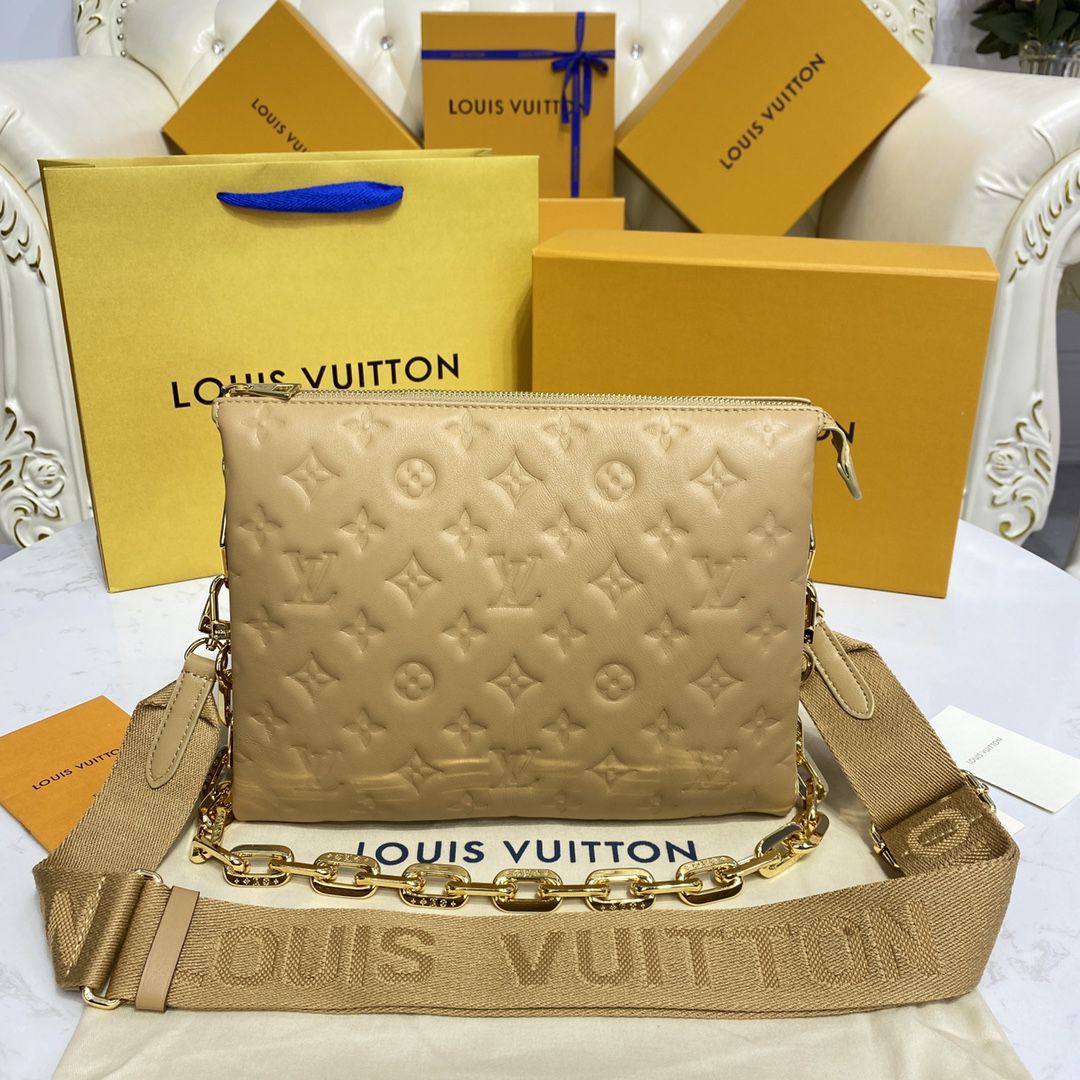 #m57791 l**is V*t*n monogram embossed puffy coussin pm handbag